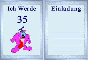 Einladungskarte 35 Geburtstag
